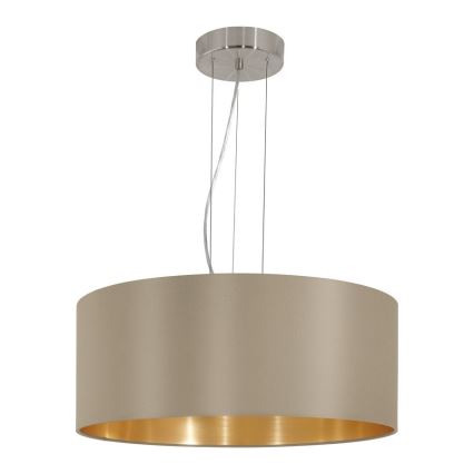 Eglo 78693 - Lámpara colgante MASERLO 3xE27/60W/230V diá. 53 cm beige/cobre