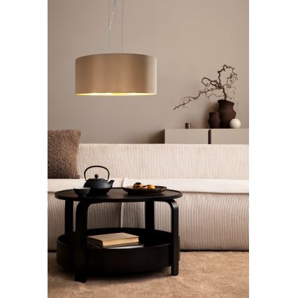 Eglo 78693 - Lámpara colgante MASERLO 3xE27/60W/230V diá. 53 cm beige/cobre