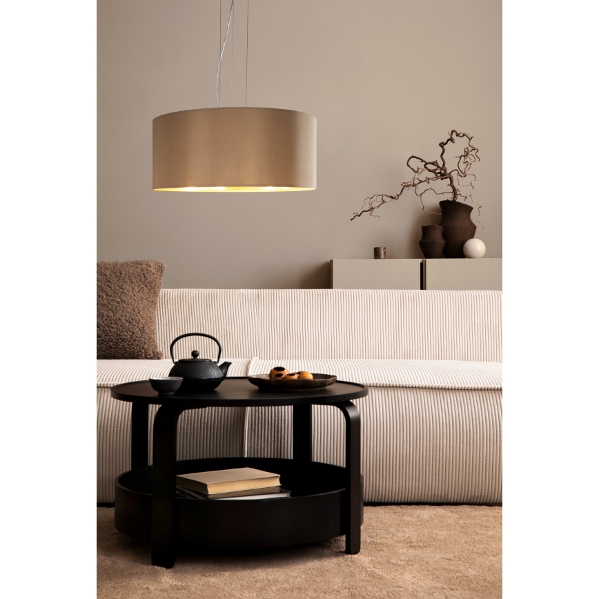 Eglo 78693 - Lámpara colgante MASERLO 3xE27/60W/230V diá. 53 cm beige/cobre