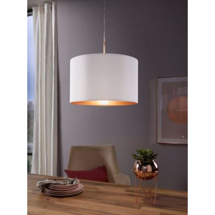 Eglo 78695 - Lámpara colgante PASTERI 1xE27/60W/230V blanco