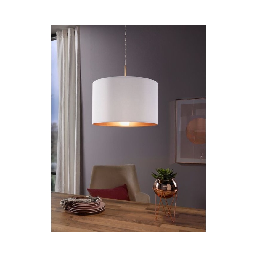 Eglo 78695 - Lámpara colgante PASTERI 1xE27/60W/230V blanco