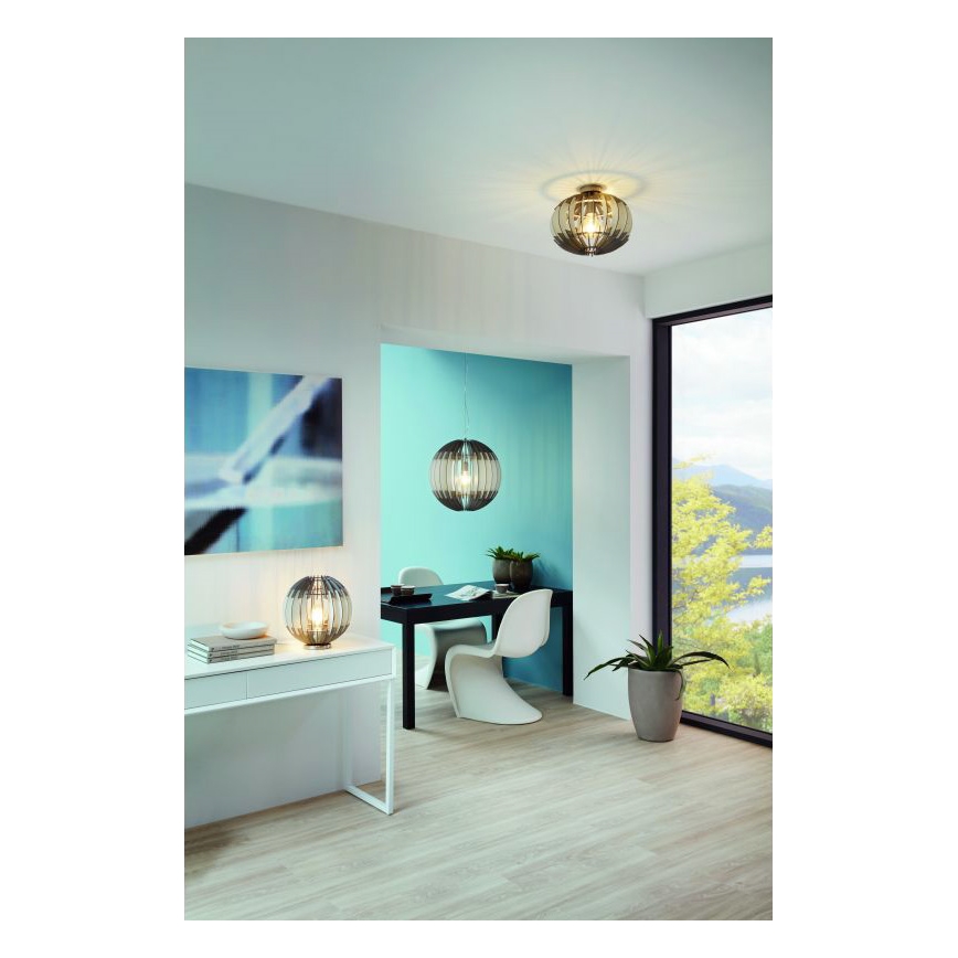 Eglo 79137 - Plafón OLMERO 1xE27/60W/230V šedo-blanco
