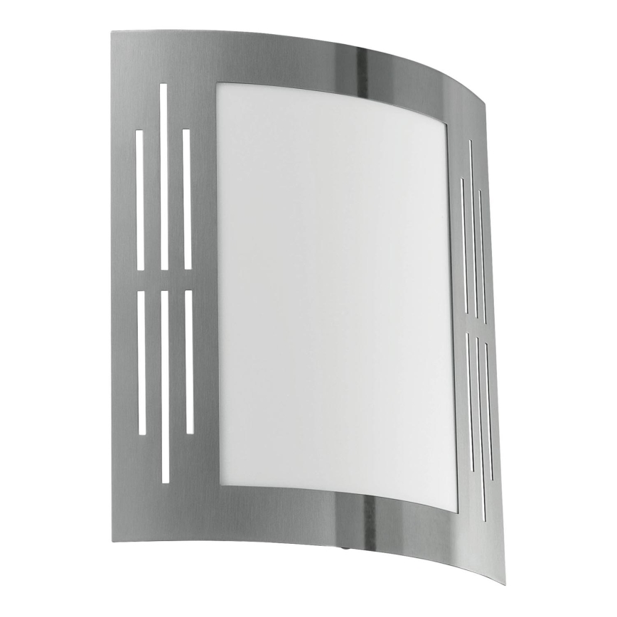 Eglo 79282 - Aplique de exterior CITY 1xE27/60W/230V cromo brillante IP44