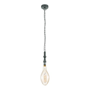 Eglo 79407 - Lámpara colgante LED con cadena PENSILVA 1xE27/8W/230V negro