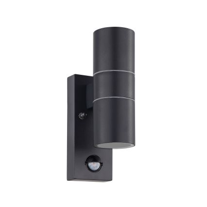 Eglo 79545 - Lámpara de exterior LED con sensor ARAPONGAS 2xGU10/2,8W/230V IP44 negro