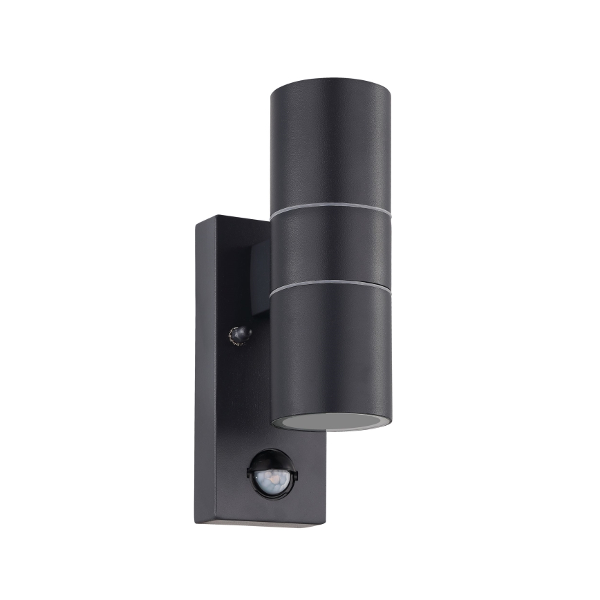 Eglo 79545 - Lámpara de exterior LED con sensor ARAPONGAS 2xGU10/2,8W/230V IP44 negro