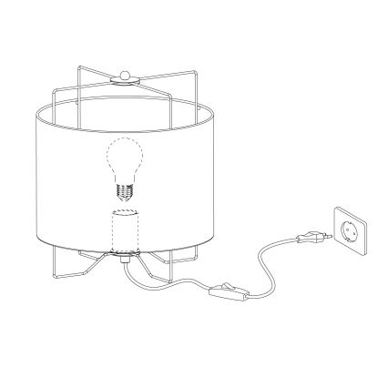 Eglo 79645 - Lámpara de mesa BRIDEKIRK 1xE27/40W/230V beige