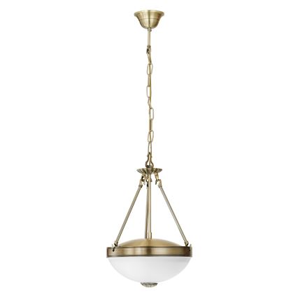 EGLO - Lámpara colgante con cadena 2xE27/60W/230V bronce