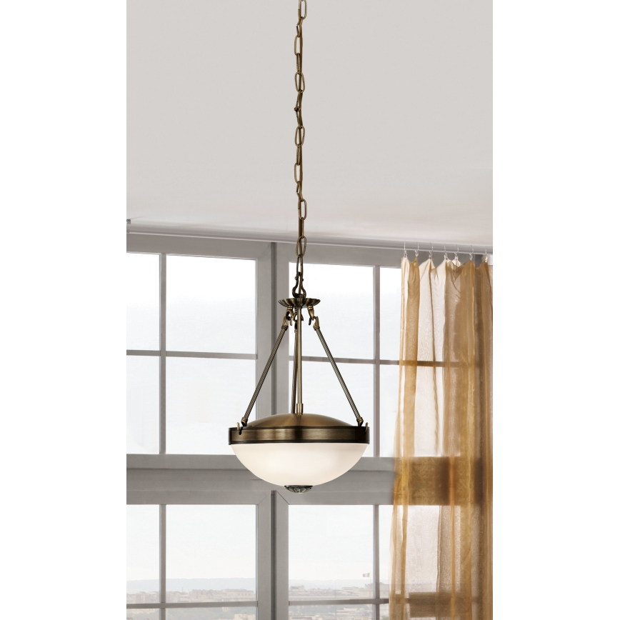 EGLO - Lámpara colgante con cadena 2xE27/60W/230V bronce