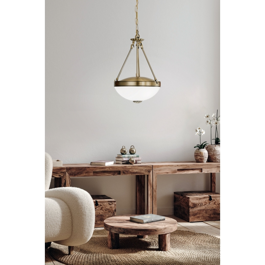 EGLO - Lámpara colgante con cadena 2xE27/60W/230V bronce