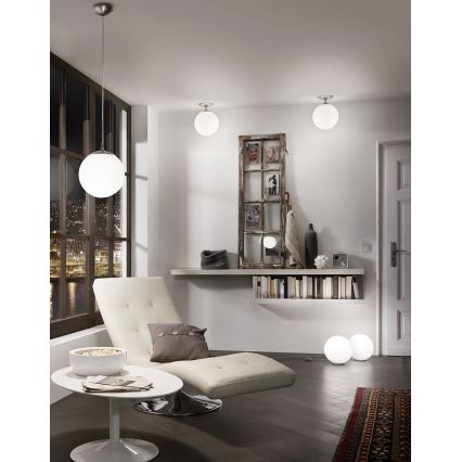 EGLO - Lámpara colgante 1xE27/60W/230V diá. 25 cm blanco