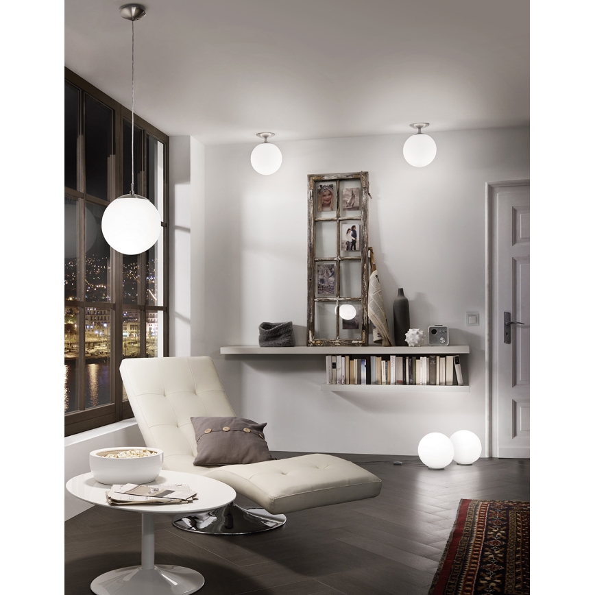 EGLO - Lámpara colgante 1xE27/60W/230V diá. 25 cm blanco