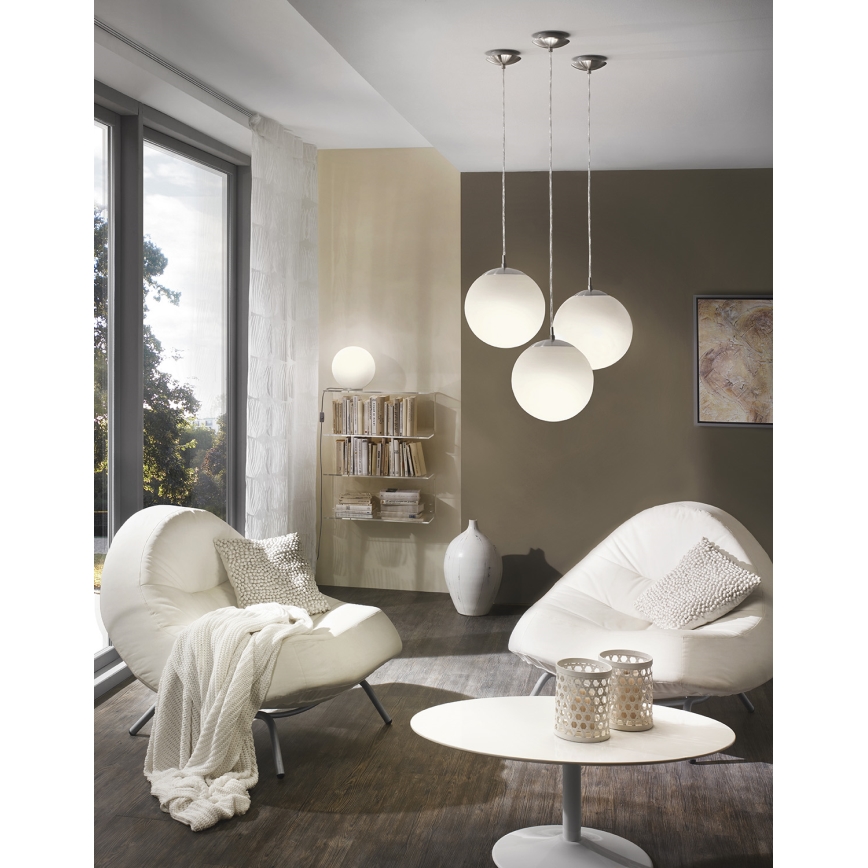 EGLO - Lámpara colgante 1xE27/60W/230V diá. 30 cm blanco
