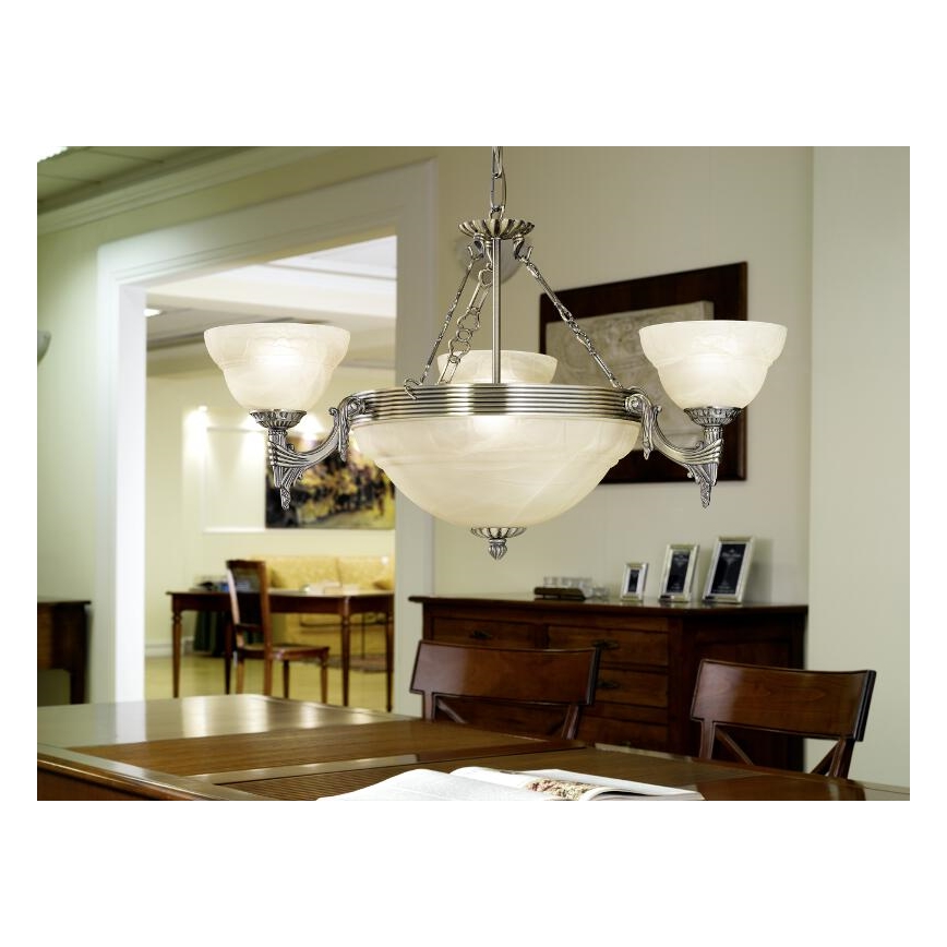 Eglo - Lámpara colgante 6xE14/60W/230V vidrio de alabastro