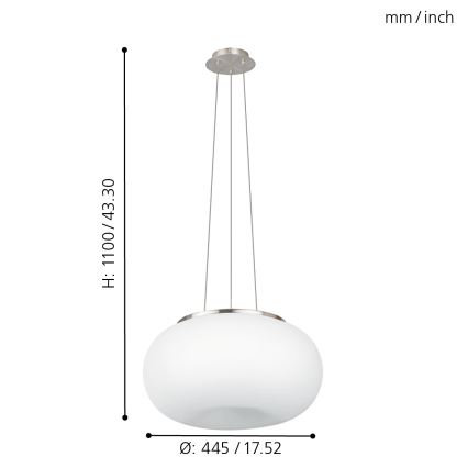 EGLO - Lámpara colgante OPTICA 2xE27/60W diá. 45 cm