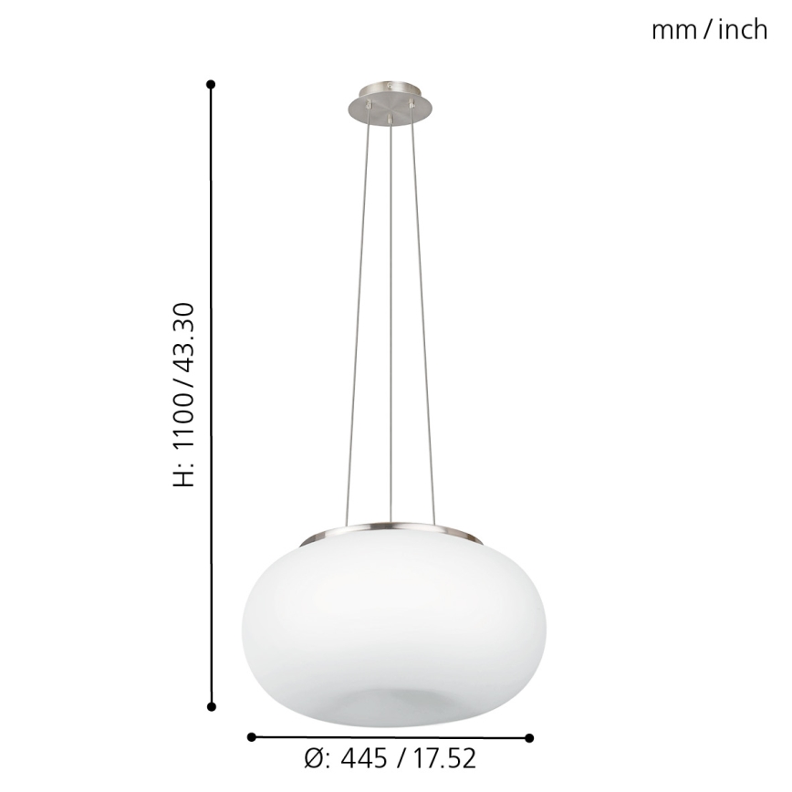 EGLO - Lámpara colgante OPTICA 2xE27/60W diá. 45 cm