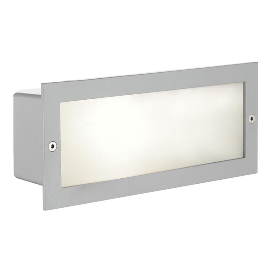 EGLO 88008 - Luminaria empotrada para exterior ZIMBA 1xE27/60W plateada/blanca IP44