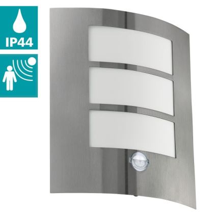 EGLO 88142 - Aplique con sensor exterior CITY 1xE27/15W