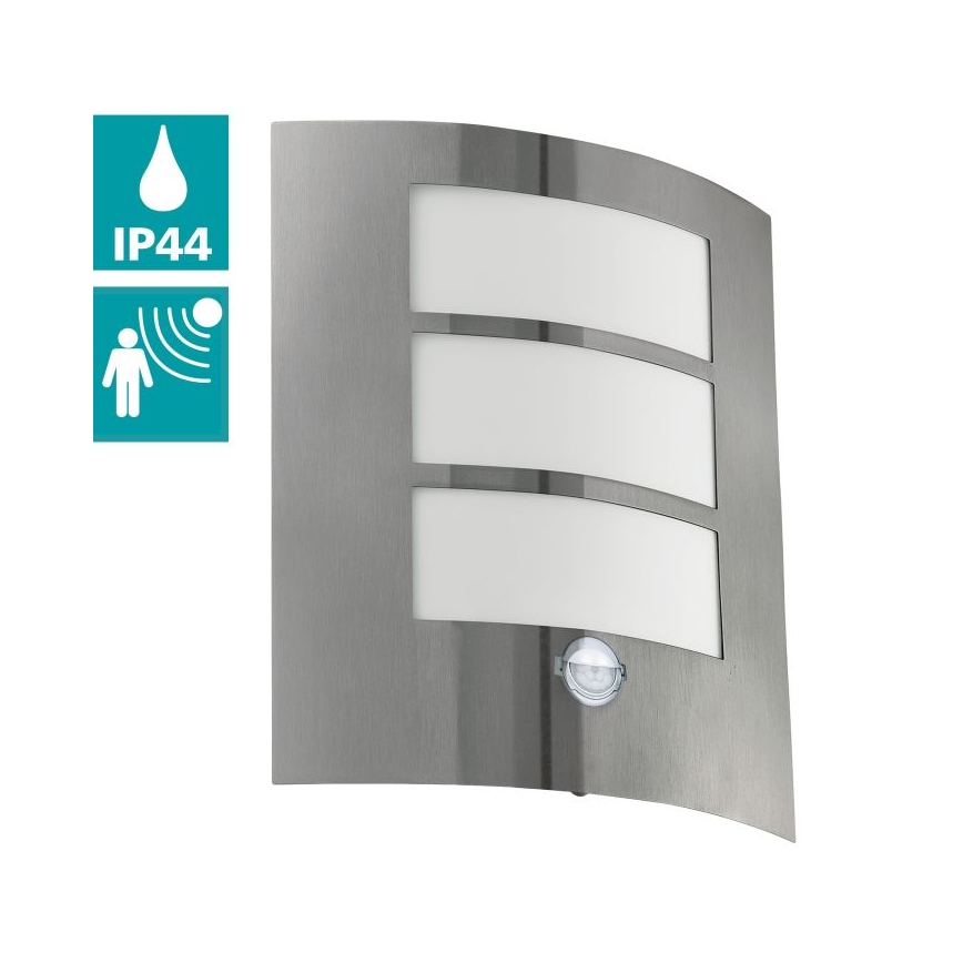 EGLO 88142 - Aplique con sensor exterior CITY 1xE27/15W