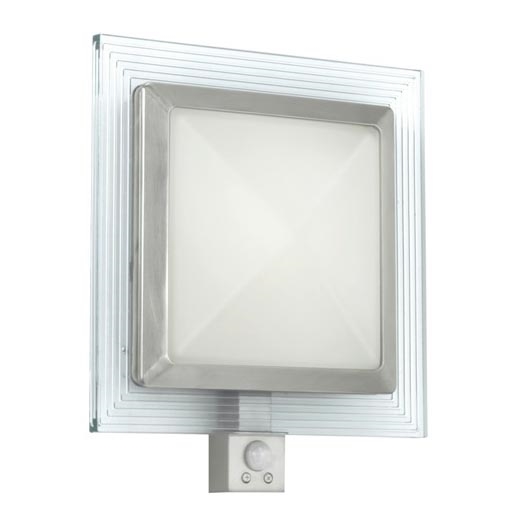 EGLO 88163 - Aplique de pared exterior con sensor PALI 1xE27/15W + 1xLED/1,28W IP44