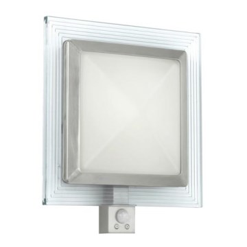 EGLO 88163 - Aplique de pared exterior con sensor PALI 1xE27/15W + LED/1,28W IP44