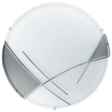 Eglo - Plafón 1 x E27/60W plateado / blanco