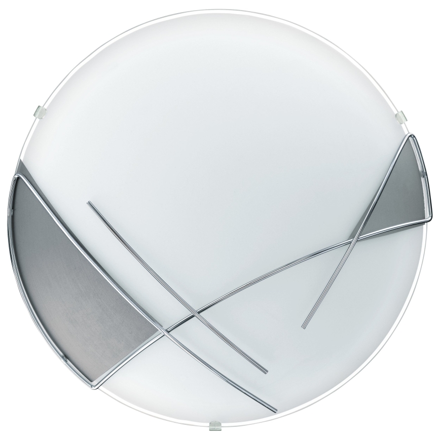 Eglo - Plafón 1 x E27/60W plateado / blanco
