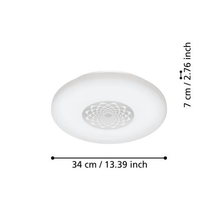 Eglo 900008 - Luminaria de techo LED regulable CAPASSO LED/15,6W/230V 2700-6500K