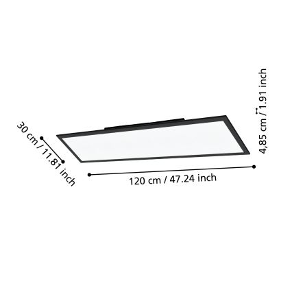 Eglo - Plafón LED regulable LED/33,5W/230V negro ZigBee