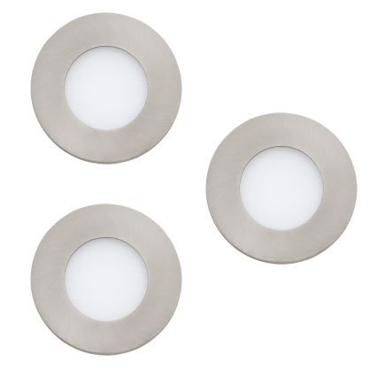 Eglo - Set de 3 lámparas LED regulables para baño FUEVA-Z 2,8W/230V IP44 Ø 8,5 cm