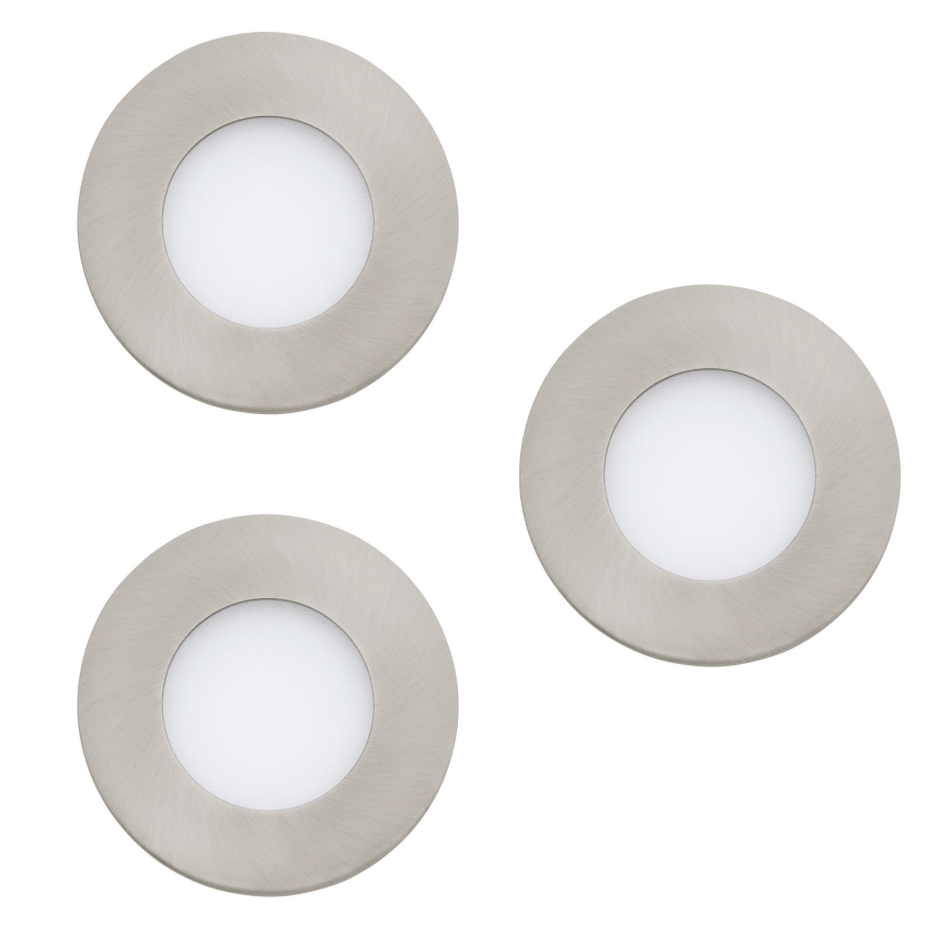 Eglo - Set de 3 lámparas LED regulables para baño FUEVA-Z 2,8W/230V IP44 Ø 8,5 cm