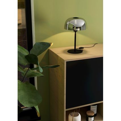 Eglo - Lámpara de mesa 1xE27/40W/230V negra/gris