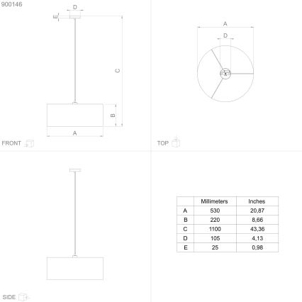 Eglo - Lámpara colgante 1xE27/40W/230V diá. 53 cm
