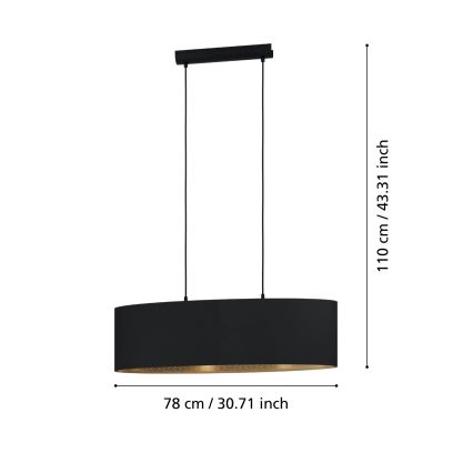 Eglo - Lámpara colgante 2xE27/40W/230V