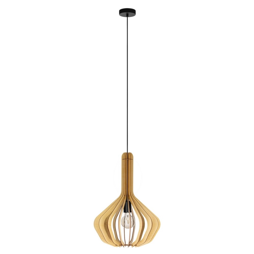 Eglo - Lámpara colgante con cable 1xE27/40W/230V diámetro 38 cm beige