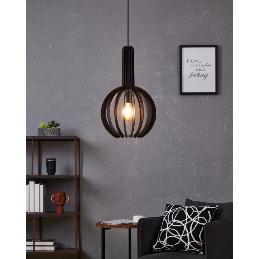 Eglo - Lámpara colgante con cable 1xE27/40W/230V diámetro 31 cm negro