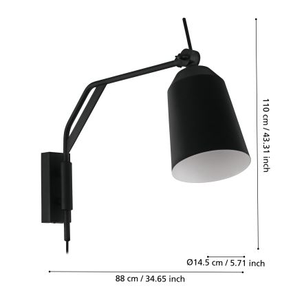 Eglo - Lámpara de pared 1xE27/40W/230V