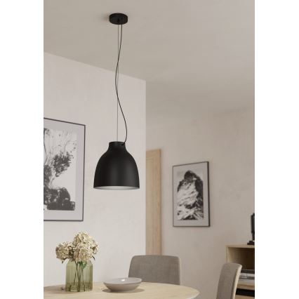 Eglo - Lámpara colgante con cable 1xE27/40W/230V negra