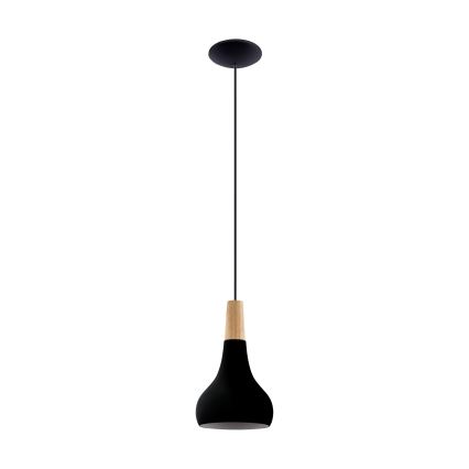 Eglo - Lámpara colgante con cable 1xE27/40W/230V diámetro 18 cm negro