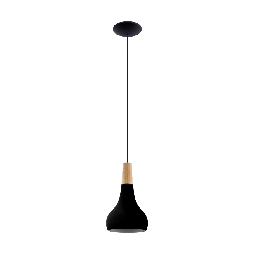 Eglo - Lámpara colgante con cable 1xE27/40W/230V diámetro 18 cm negro