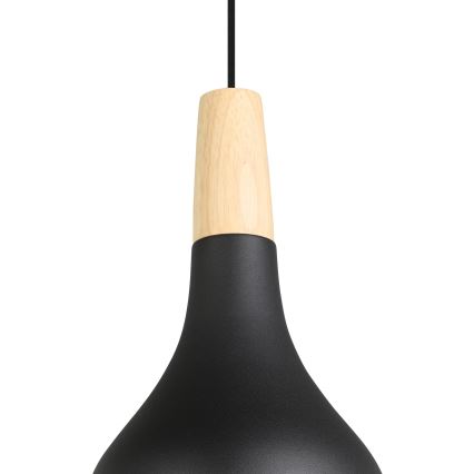 Eglo - Lámpara colgante con cable 1xE27/40W/230V diámetro 18 cm negro
