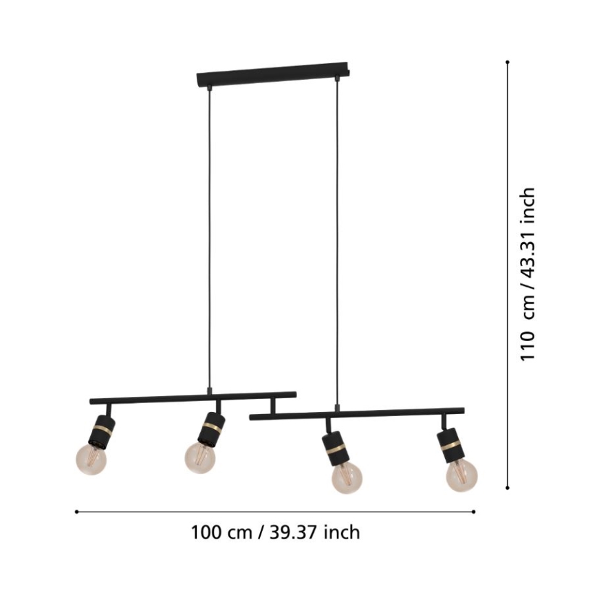 Eglo - Lámpara colgante con cable 4xE27/10W/230V