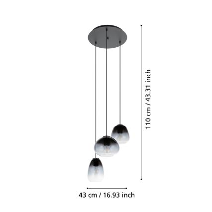 Eglo  - Lámpara colgante 3xE27/40W/230V diá. 43 cm