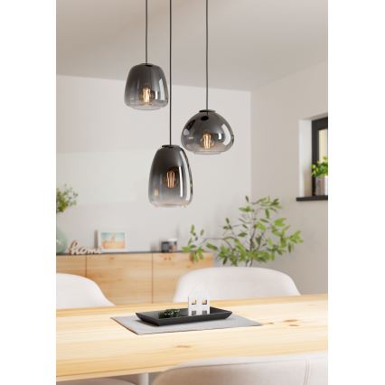 Eglo - Lámpara colgante con cable 3xE27/40W/230V diámetro 43 cm