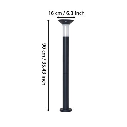 Eglo - Lámpara solar exterior LED con sensor 6xLED/0,03W/3,7V 1500 mAh IP44