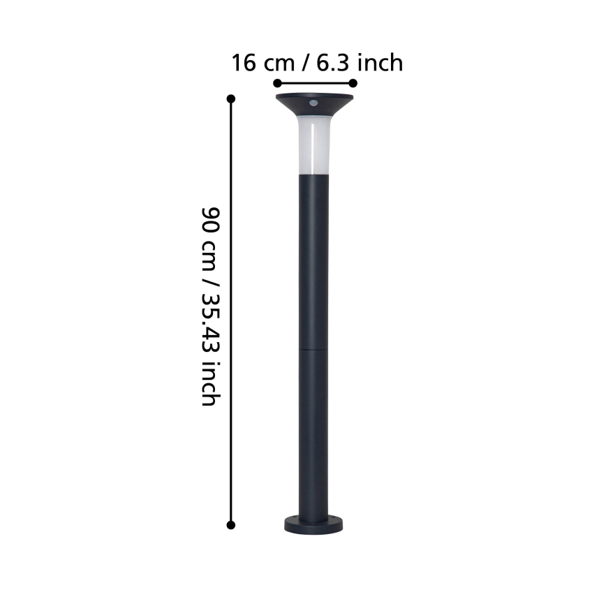 Eglo - Lámpara solar exterior LED con sensor 6xLED/0,03W/3,7V 1500 mAh IP44