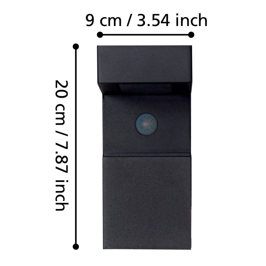 Eglo - Lámpara solar LED exterior con sensor 18xLED/0,2W/3,7V 2200 mAh IP44