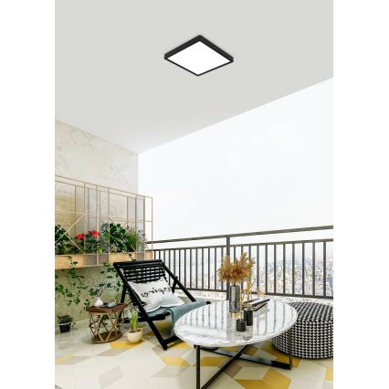 Eglo - Lámpara de techo LED para baño LED/20,5W/230V IP44 negra