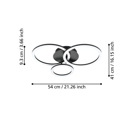 Eglo - Lámpara de techo LED regulable LED/33W/230V