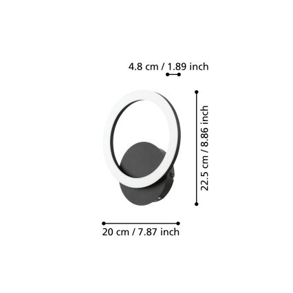 Eglo - Aplique LED regulable LED/12W/230V 3000-6500K